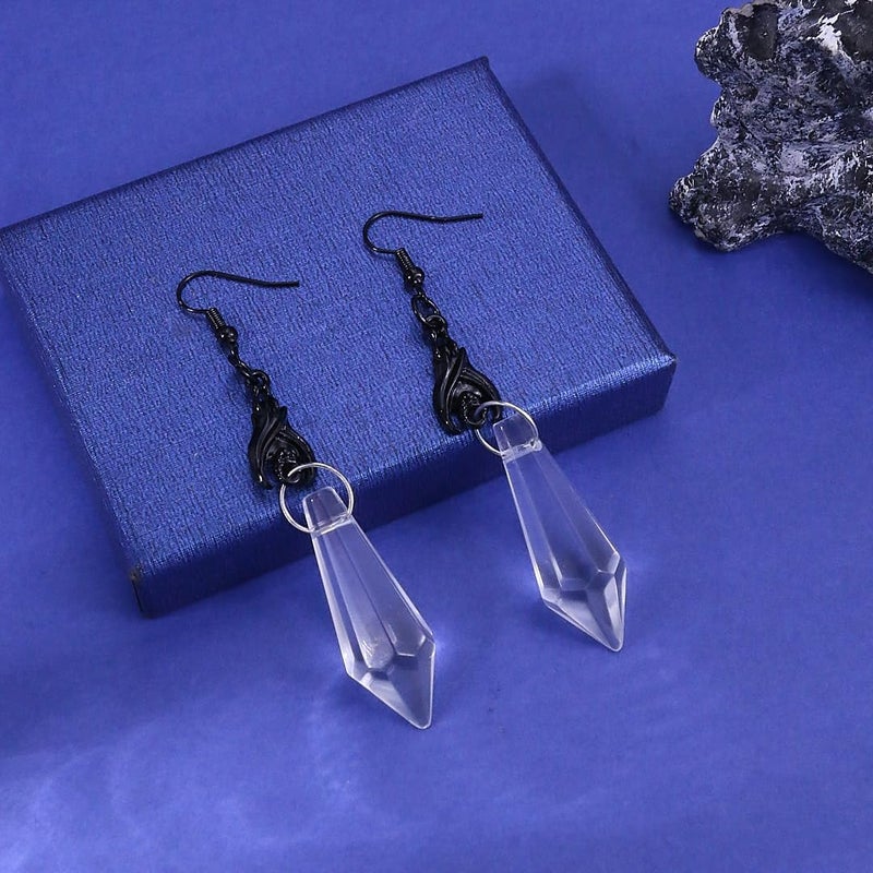 CSIYANJRY99 Goth Bat Crystal Earrings Vampire Accessories for Women Halloween Earring Gothic Jewelry Dangle Earrings Witch Victorian Vintage Dress Costume - Image 5